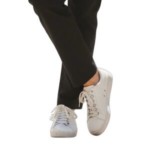 Stuart Weitzman Size 9 White Sneakers - Tennis Shoes with Bead Detail